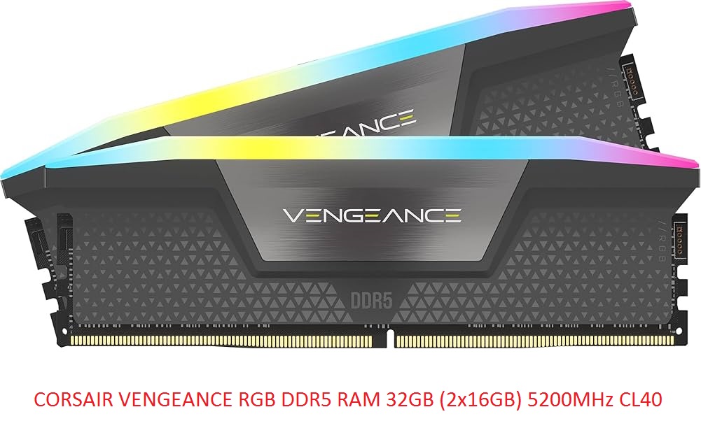 CORSAIR VENGEANCE RGB DDR5 RAM 32GB 2x16GB 5200MHz CL40